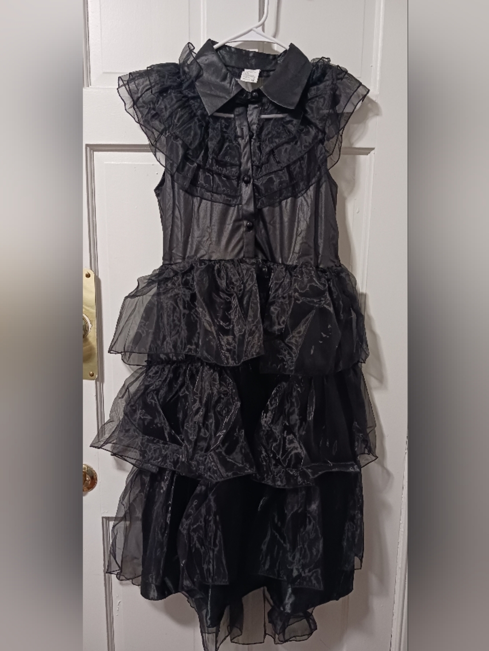 Zucos Girls Goth Wednesday Dance Costume Dress Sz L Age 12-14 New Open